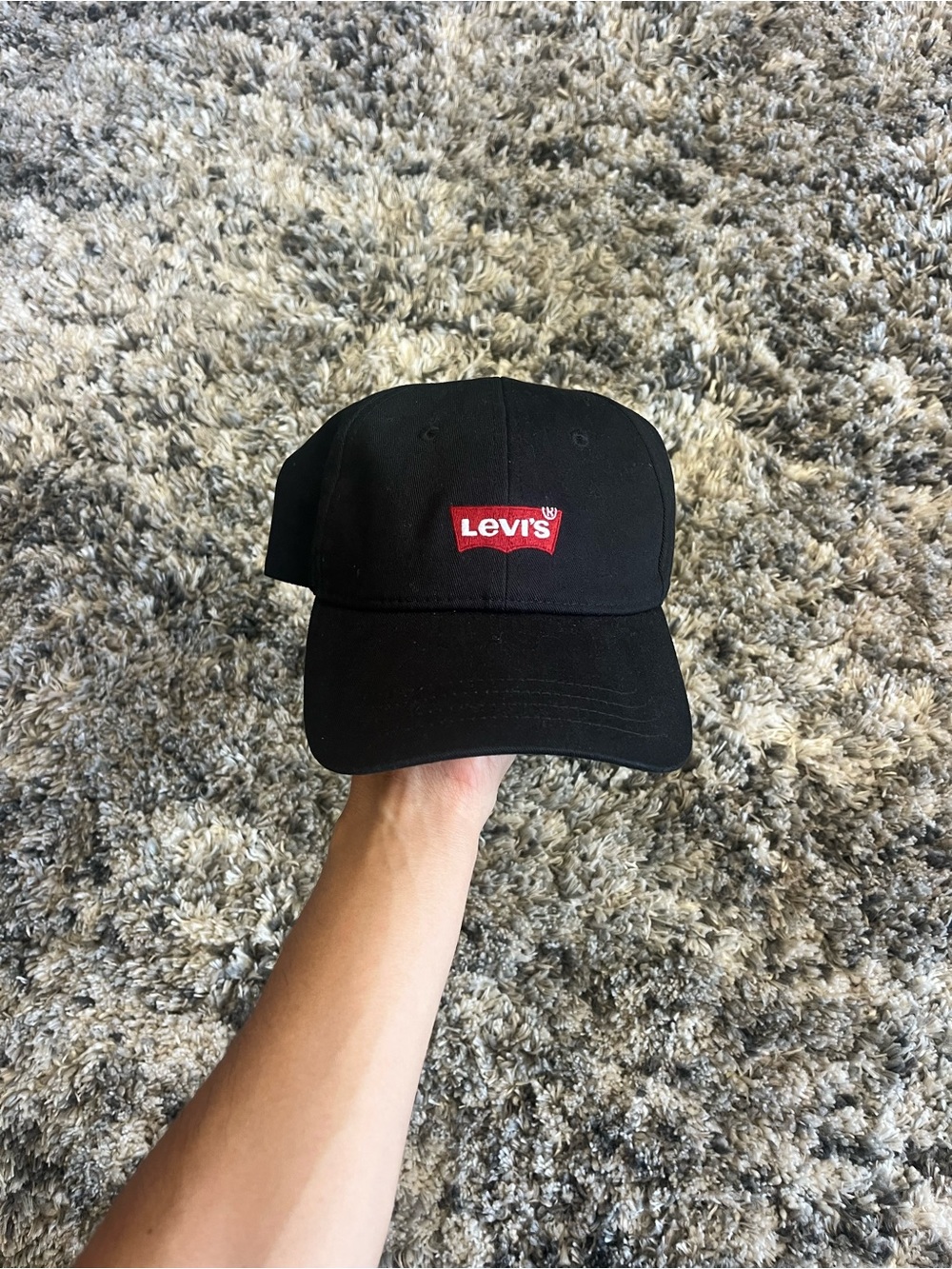 Levi's Black Cap with Red Logo Patch